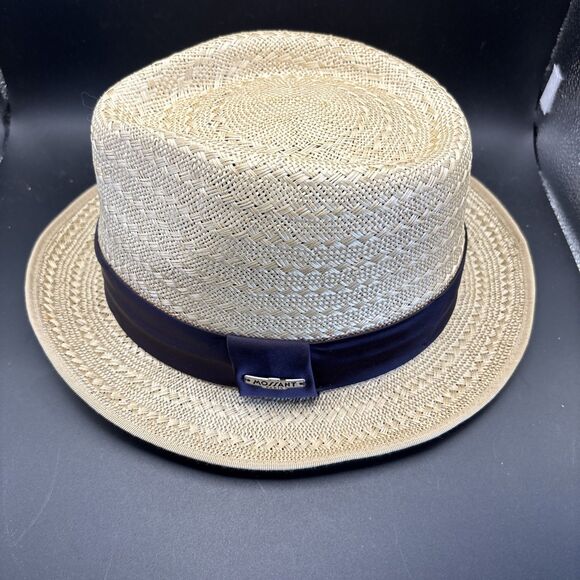 Mossant Paris Hat Size M 58 - 59 cm with Tags Light Brown w Black Band Excellent - Picture 2 of 11